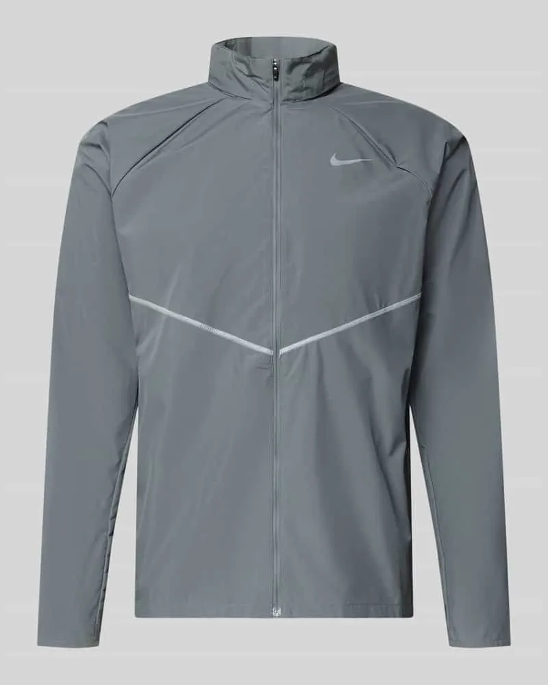 Nike Regular Fit Jacke mit Stehkragen Modell 'Miler Mittelgrau