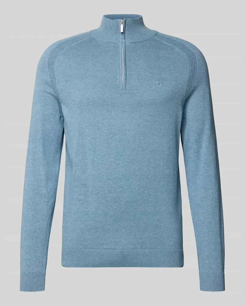 Tom Tailor Regular Fit Troyer aus reine Baumwolle Jeansblau