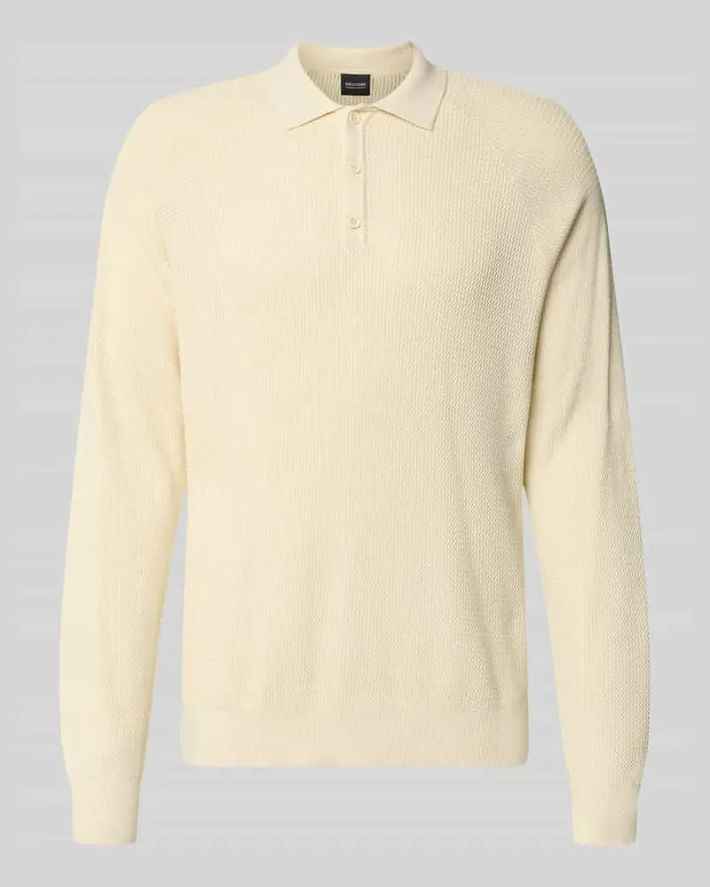 Only & Sons Poloshirt mit Strickstruktur Offwhite