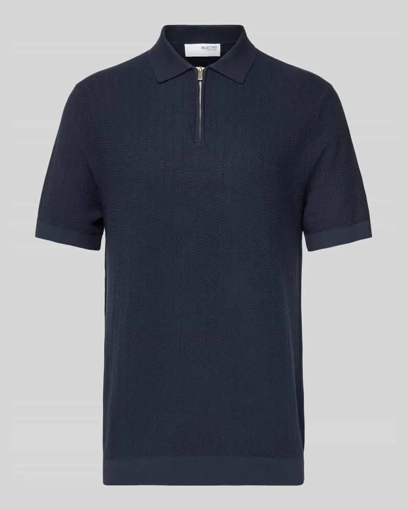 Selected Homme Poloshirt mit kurzem Reißverschluss 