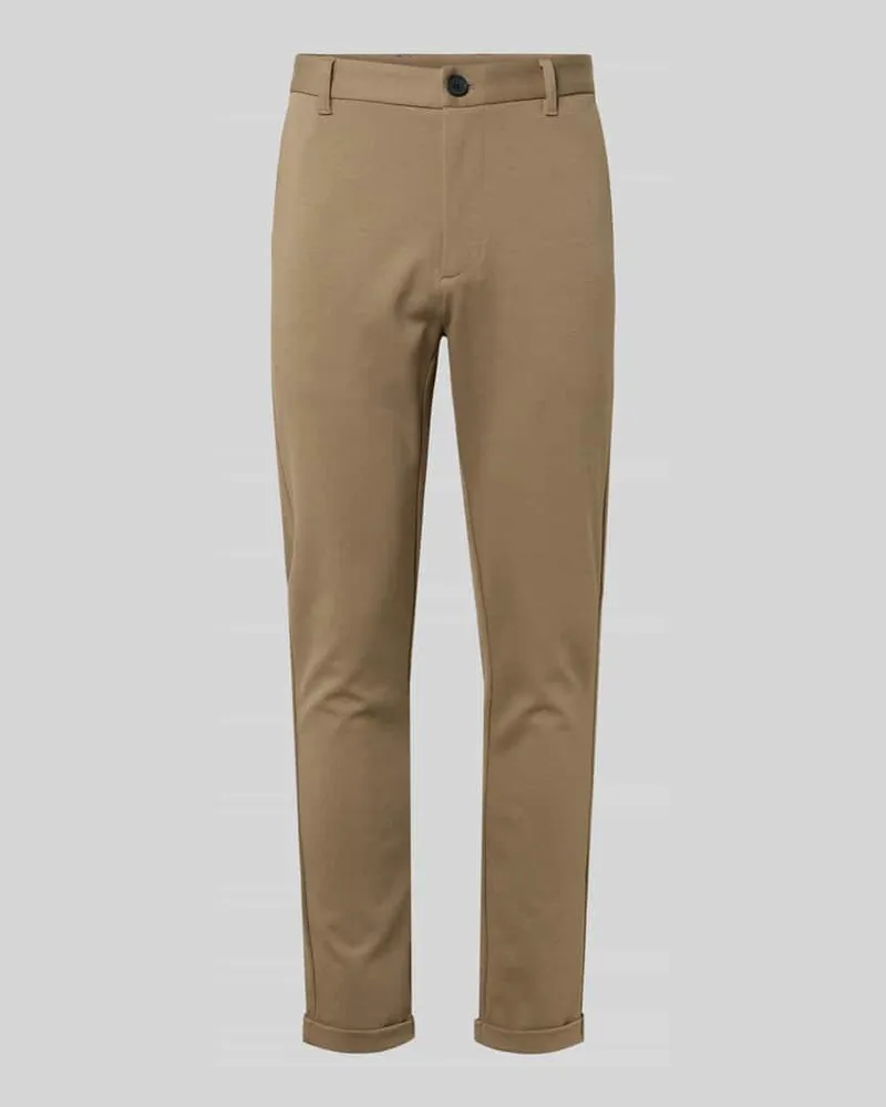 Lindbergh Cropped Stoffhose mit französischen Eingrifftaschen Sand