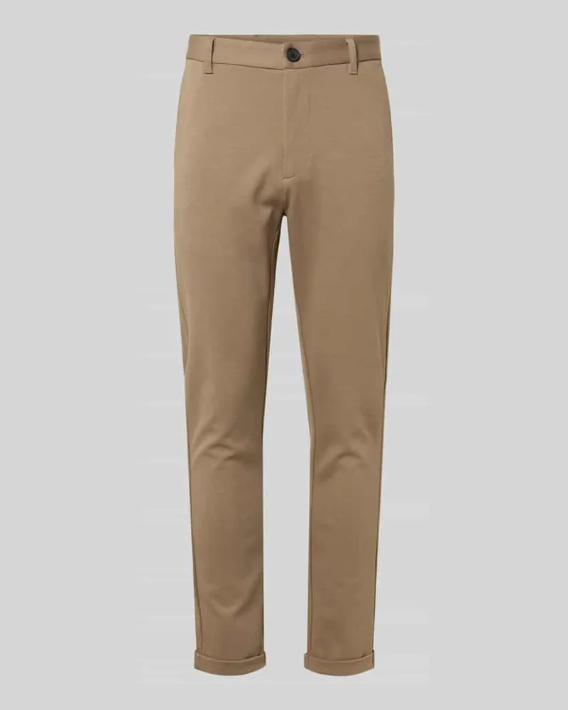 Lindbergh Cropped Stoffhose mit französischen Eingrifftaschen Sand