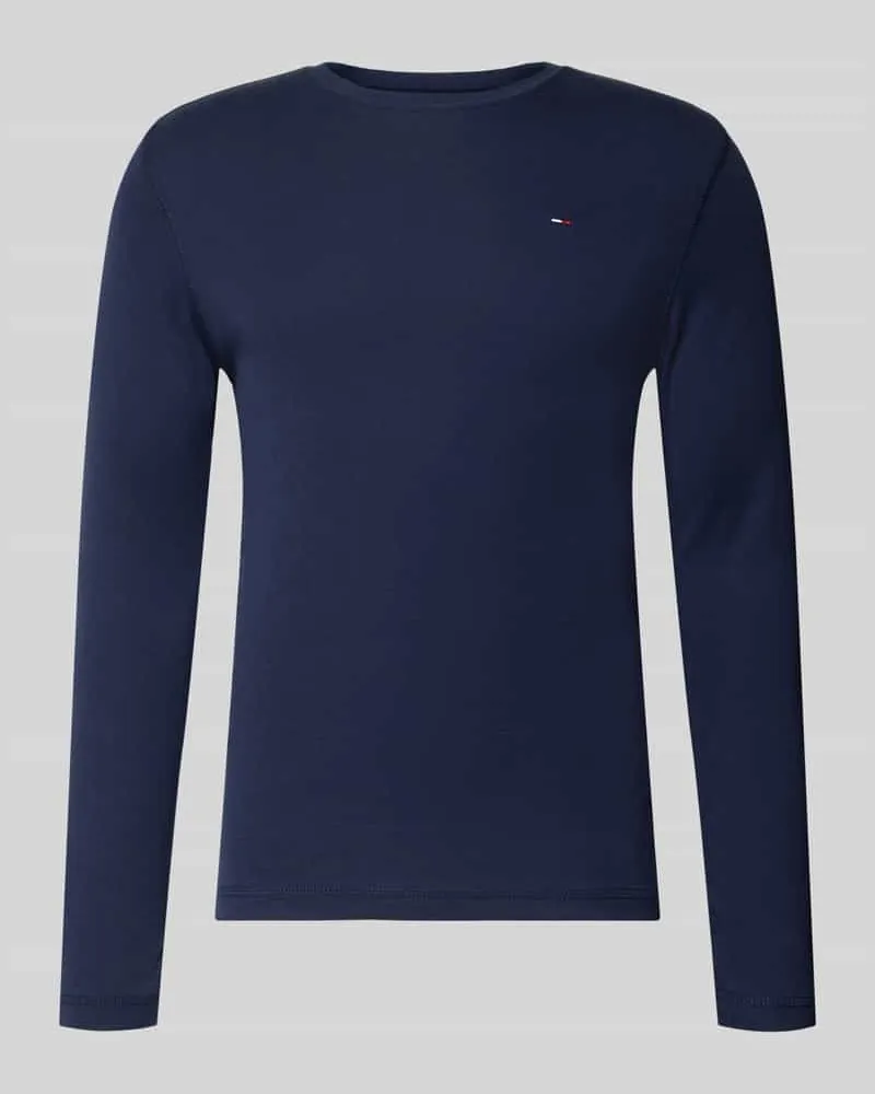 Tommy Hilfiger Slim Fit Longsleeve mit Rippenstruktur Marine