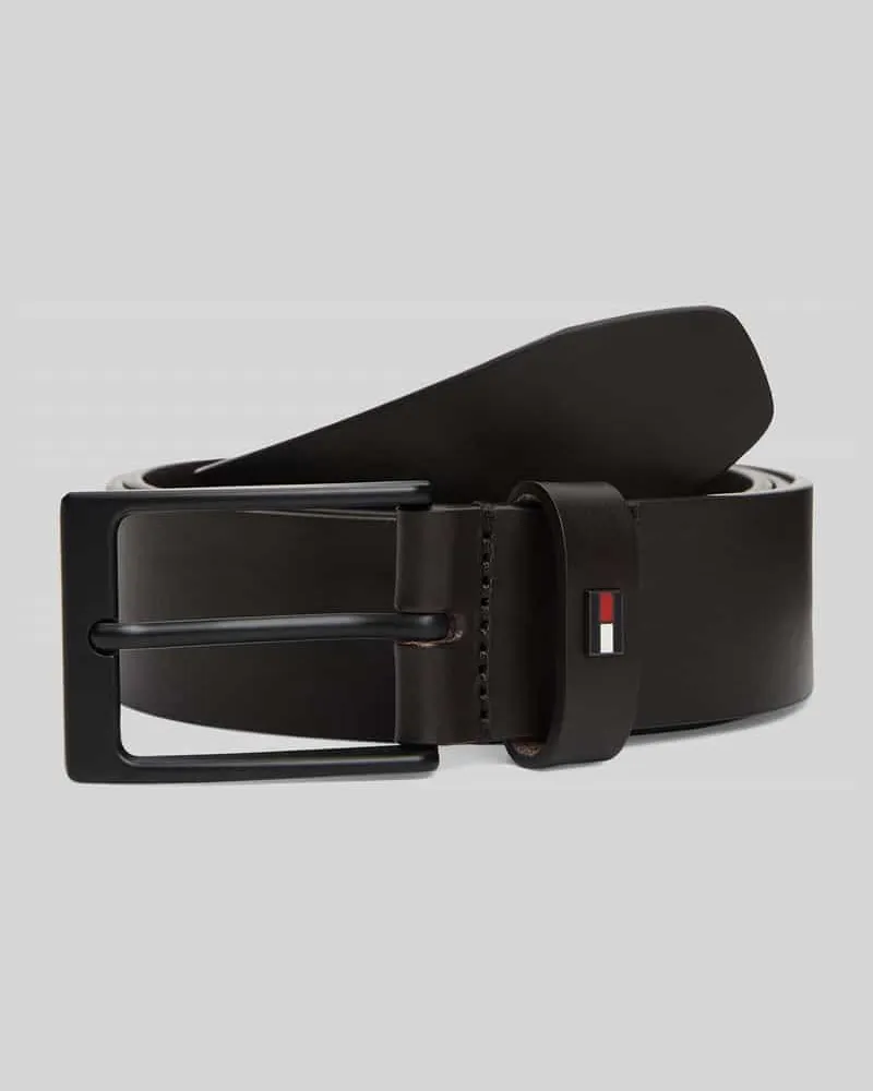 Tommy Hilfiger Gürtel aus echtem Leder mit Logo-Detail Dunkelbraun