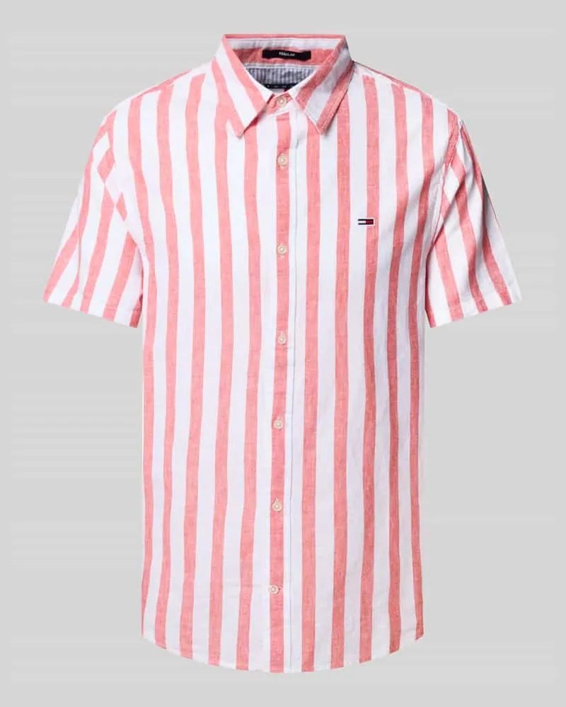 Tommy Hilfiger Regular Fit Freizeithemd aus Baumwoll-Leinen-Mix 