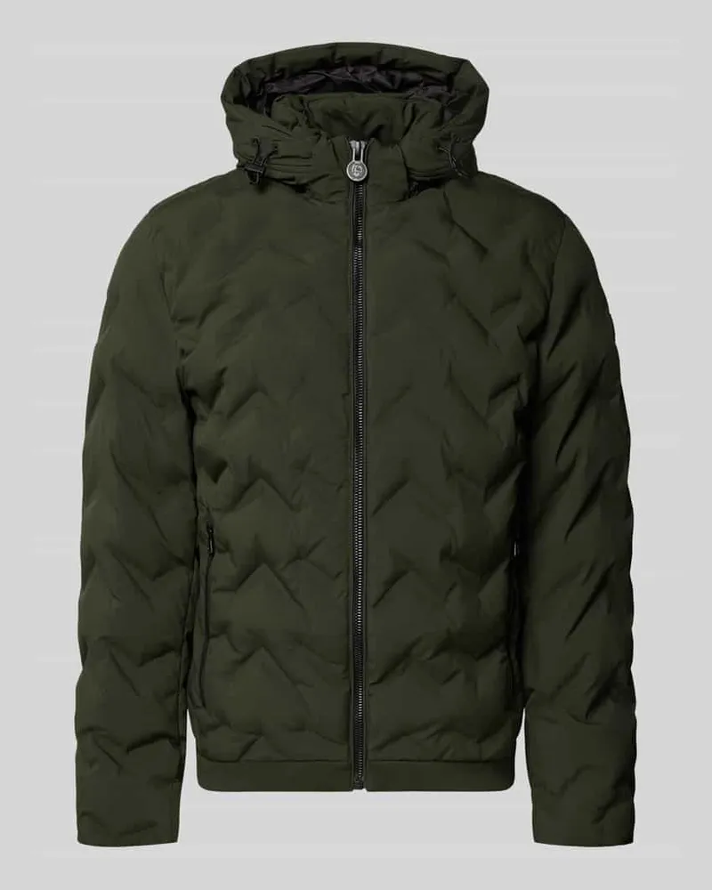 Lerros Regular Fit Steppjacke mit Reißverschlusstaschen Dunkelgruen