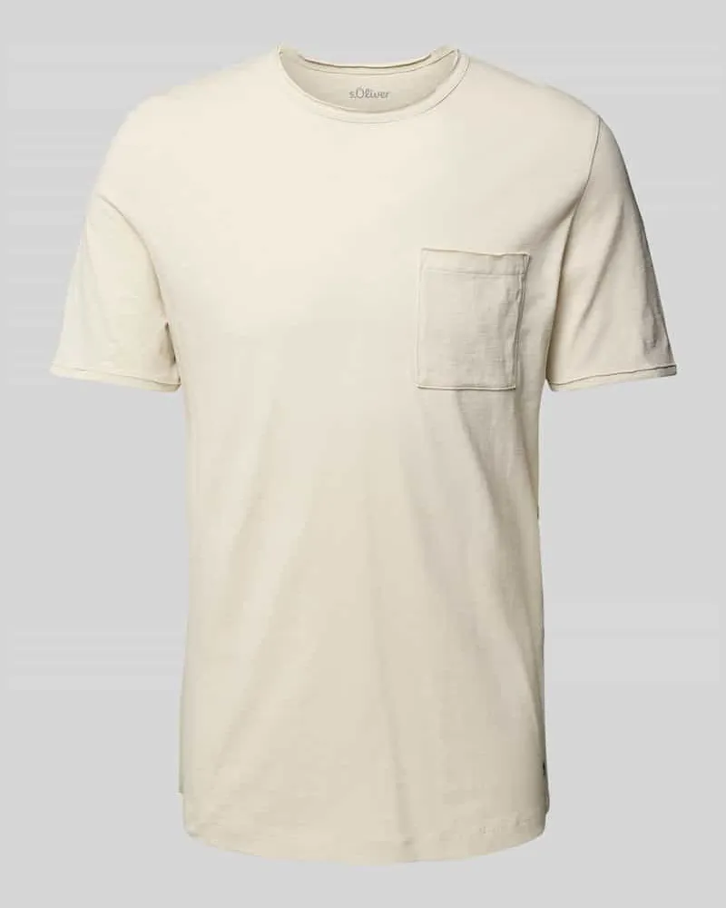 S.Oliver Regular Fit T-Shirt aus reiner Baumwolle Offwhite