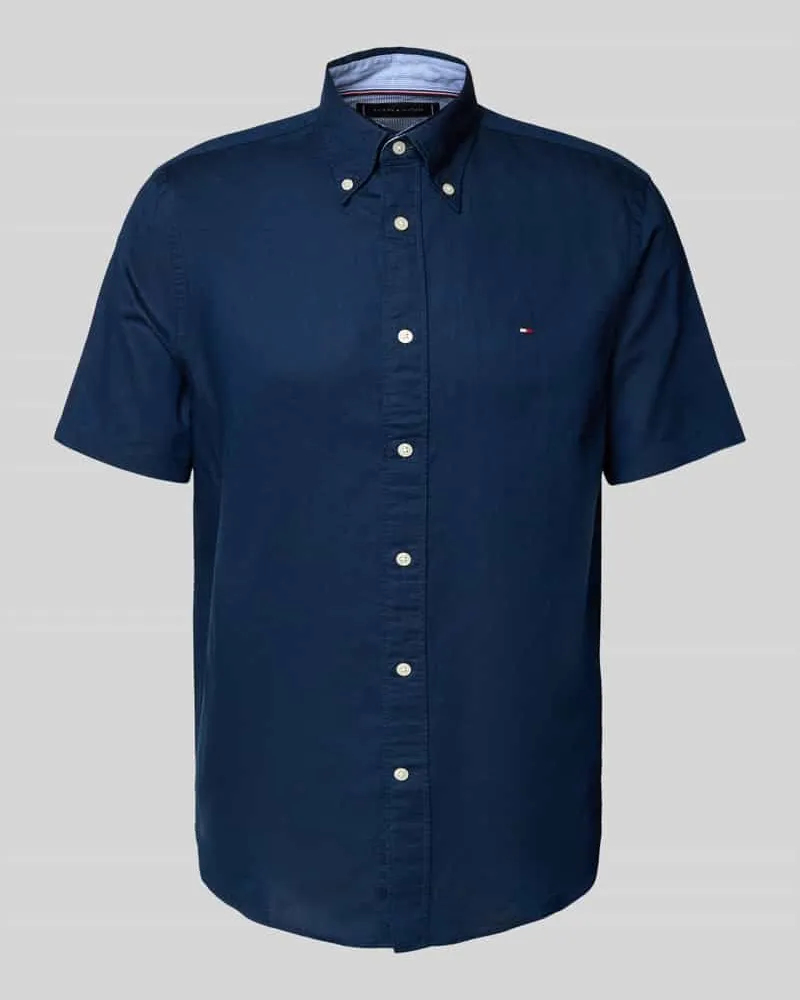 Tommy Hilfiger Regular Fit Freizeithemd aus Baumwoll-Leinen-Mix 