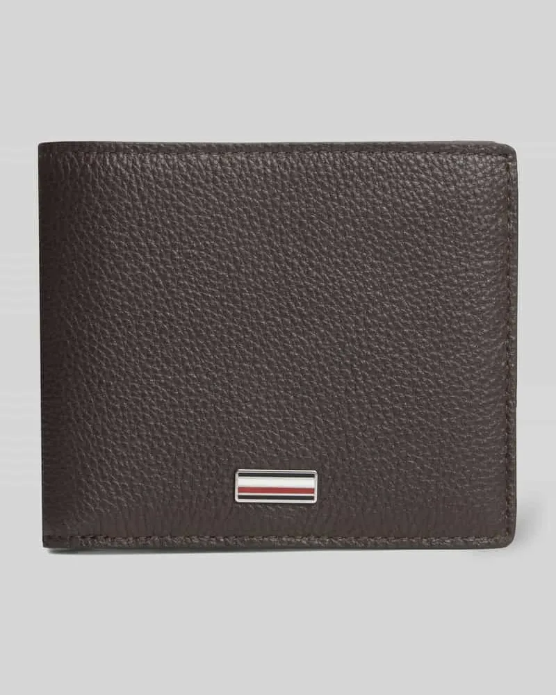 Tommy Hilfiger Portemonnaie aus echtem Leder Dunkelbraun