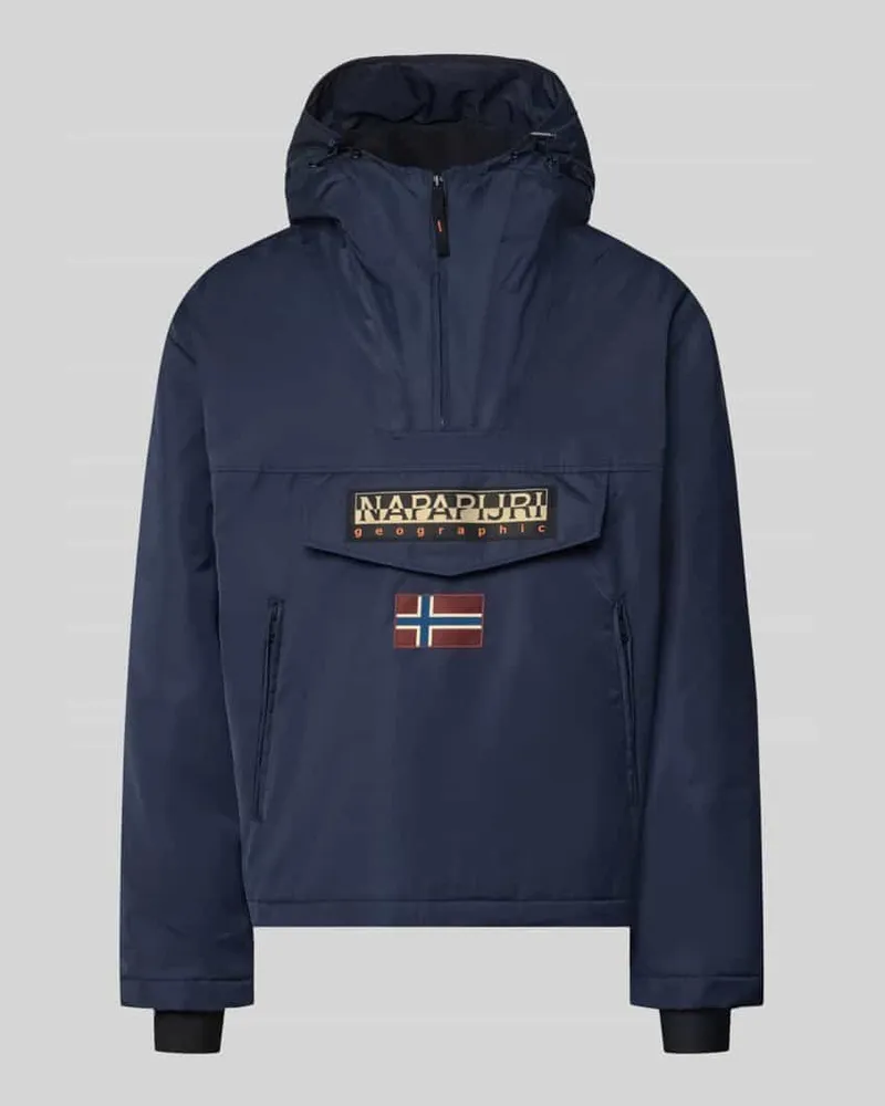 Napapijri Jacke mit Kapuze und kurzem Reißverschluss Marine