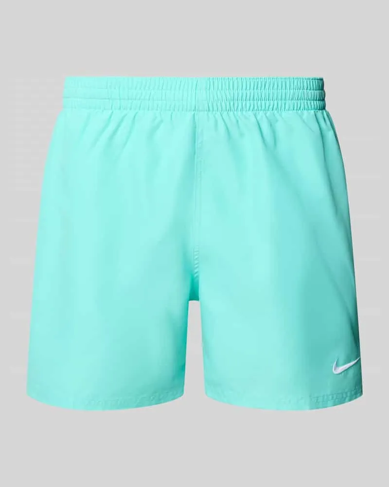 Nike Badeshorts mit Logo-Stitching und Eingrifftaschen Helltuerkis