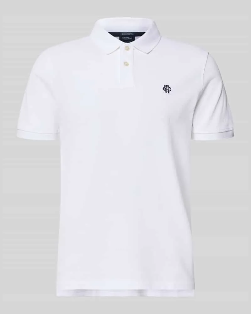 McNeal Regular Fit Poloshirt mit Label-Stitching Weiss