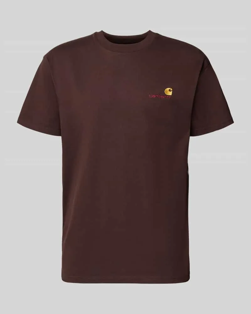 Carhartt WIP T-Shirt mit Label-Stitching Dunkelrot