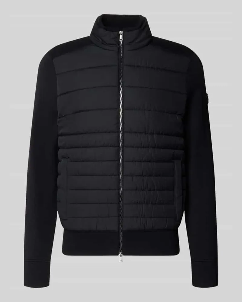 HUGO BOSS Regular Fit Strickjacke aus Baumwoll-Schurwoll-Mix Modell 'H-Facente Black