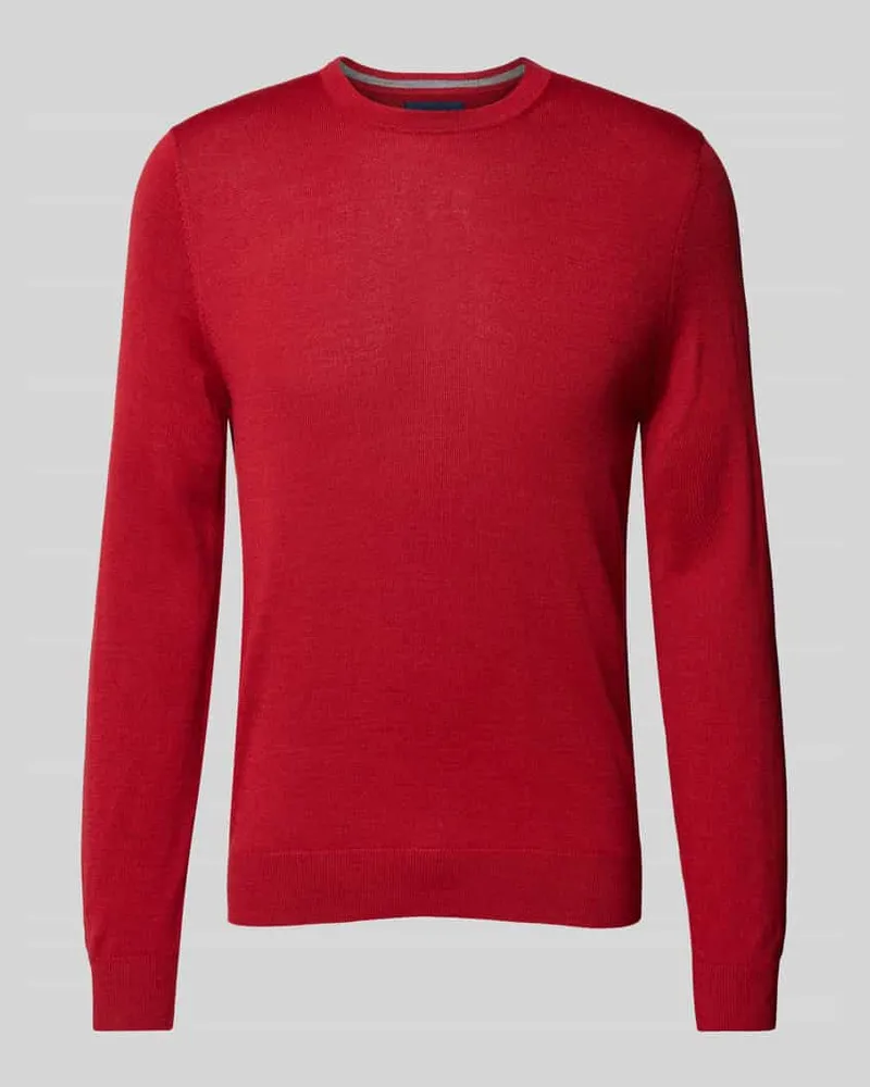 Christian Berg Strickpullover mit Rundhalsausschnitt Rot