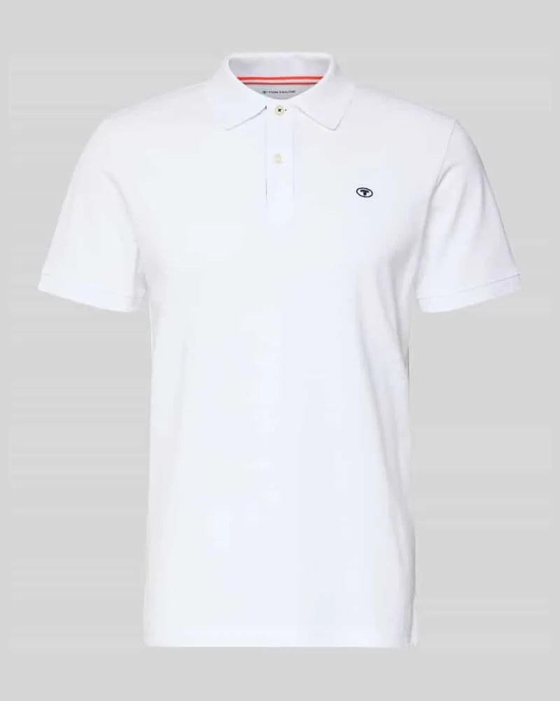 Tom Tailor Regular Fit Poloshirt mit Logo-Stitching Modell 'BASIC Weiss