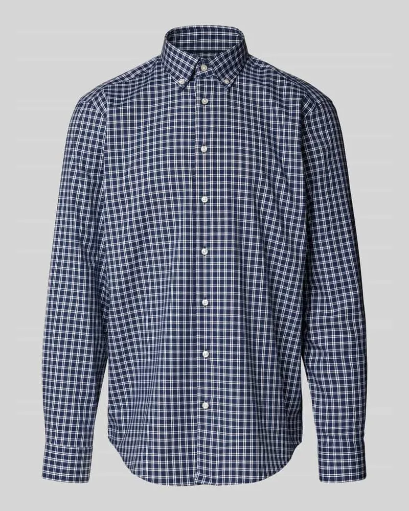 Christian Berg Regular Fit Businesshemd mit Button-Down-Kragen Marine