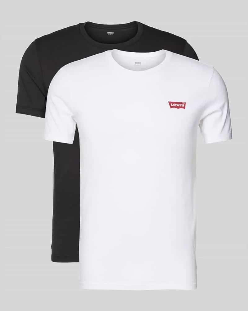 Levi's Slim Fit T-Shirt mit Label-Print im 2er-Pack 