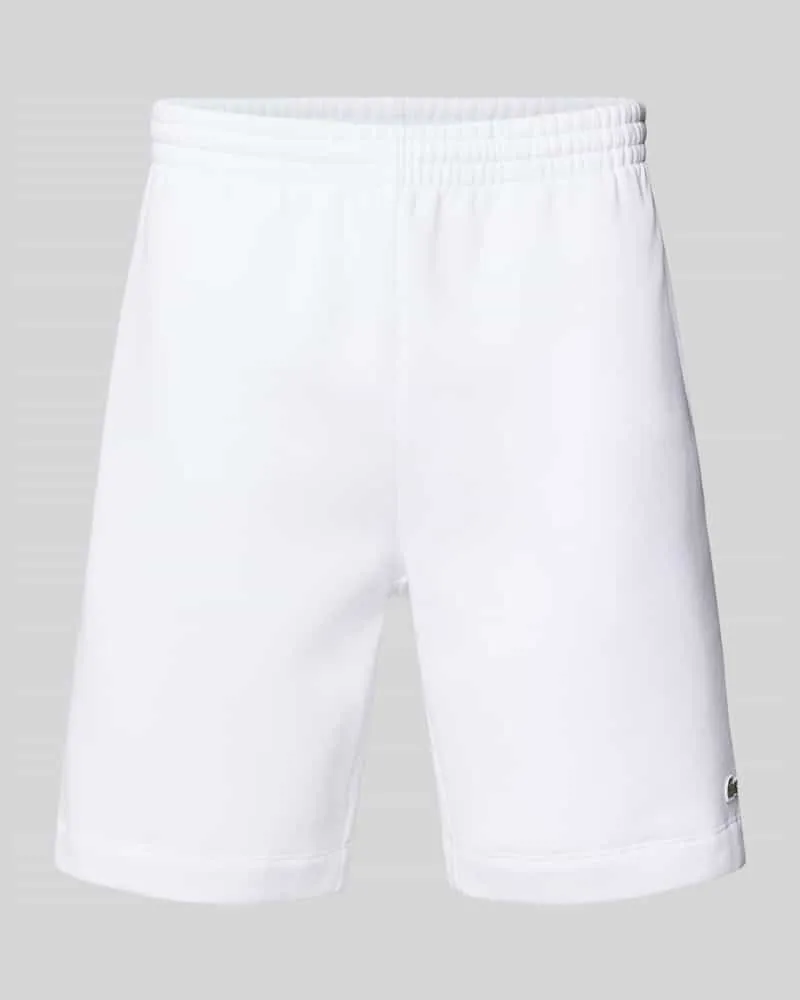 Lacoste Regular Fit Sweatshorts aus Baumwoll-Mix Weiss