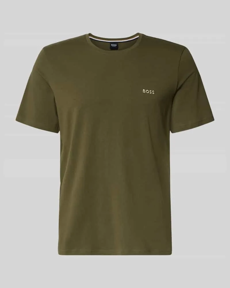 HUGO BOSS Regular Fit T-Shirt aus Baumwoll-Mix Oliv