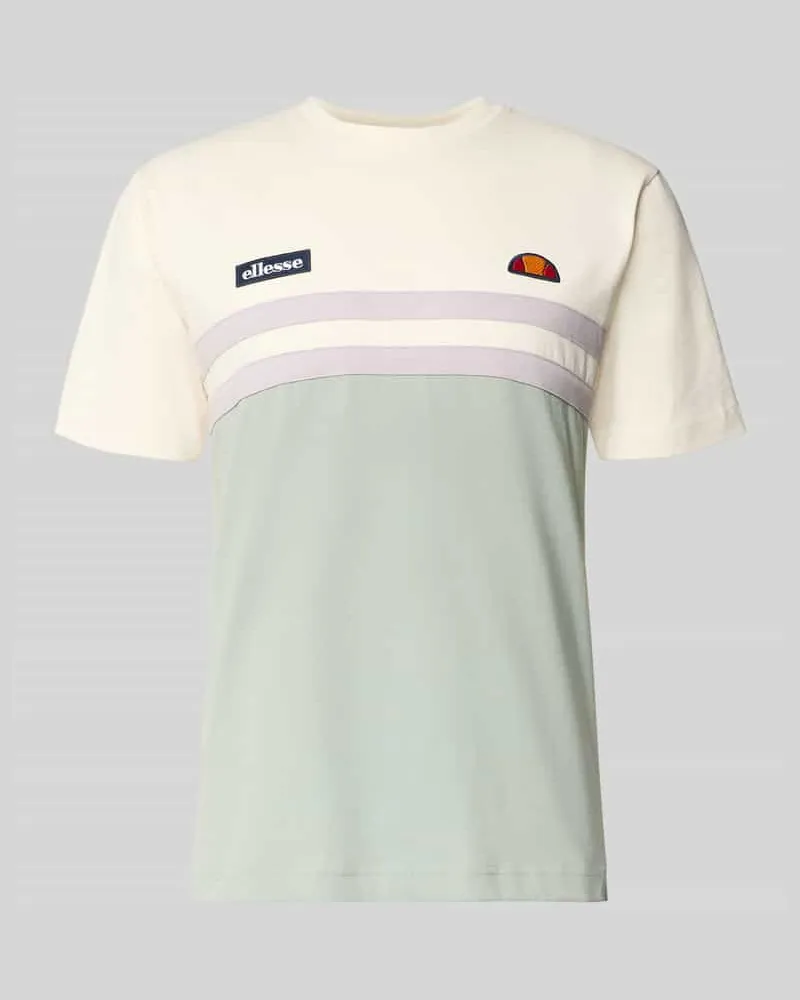 Ellesse T-Shirt mit Label-Stitchings und Rundhalsausschnitt Mittelgrau