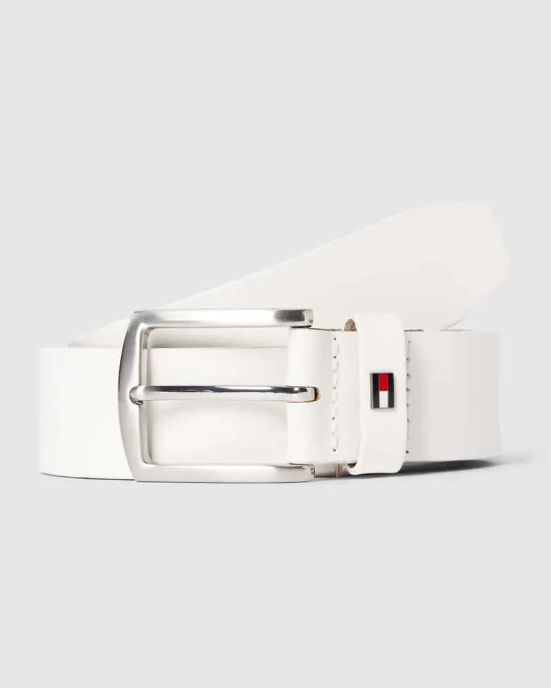 Tommy Hilfiger Gürtel aus Rindsleder mit Dornschließe Modell 'NEWDENTON Weiss