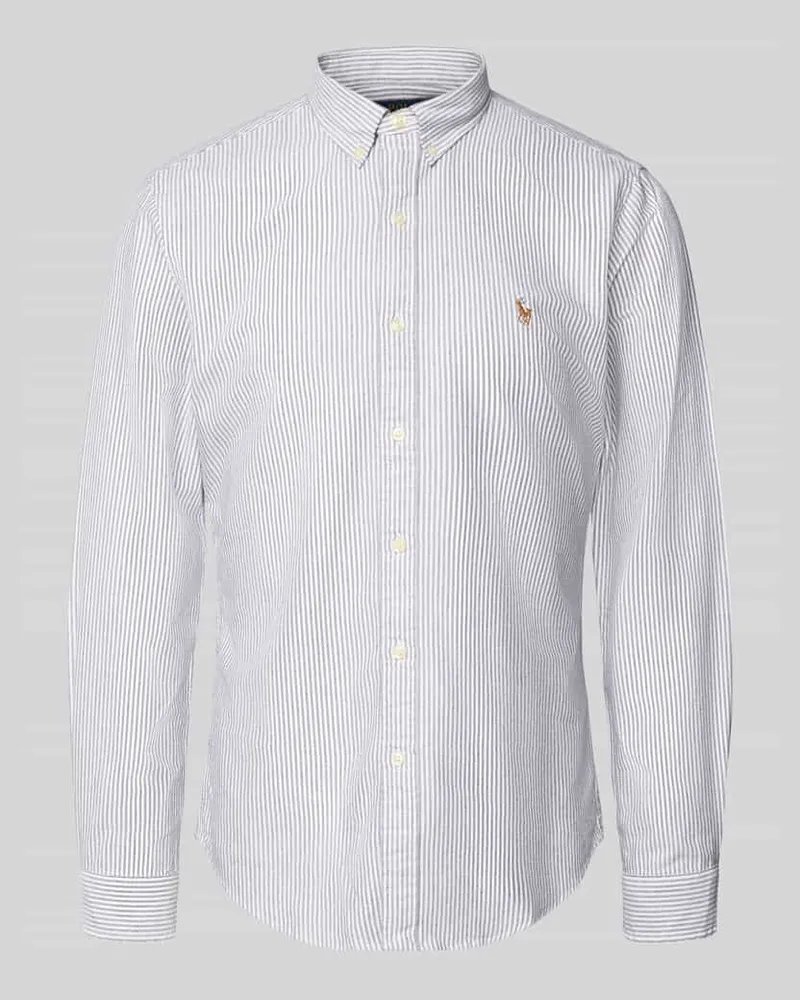 Ralph Lauren Slim Fit Freizeithemd mit Button-Down-Kragen Dunkelbraun