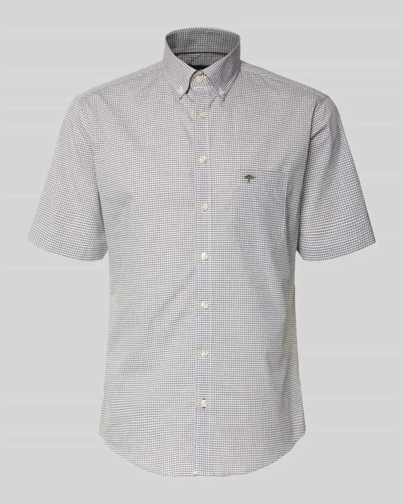 Fynch-Hatton Modern Fit Freizeithemd mit Brusttasche und Logo-Stitching Oliv