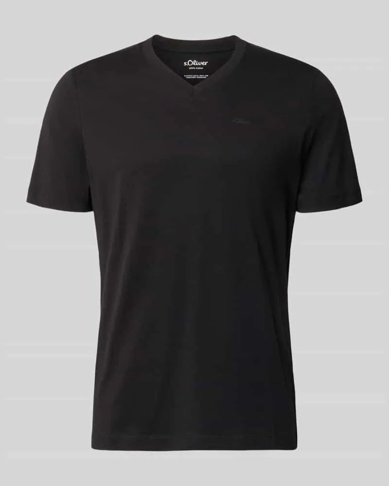 S.Oliver Regular Fit T-Shirt aus reiner Baumwolle Black