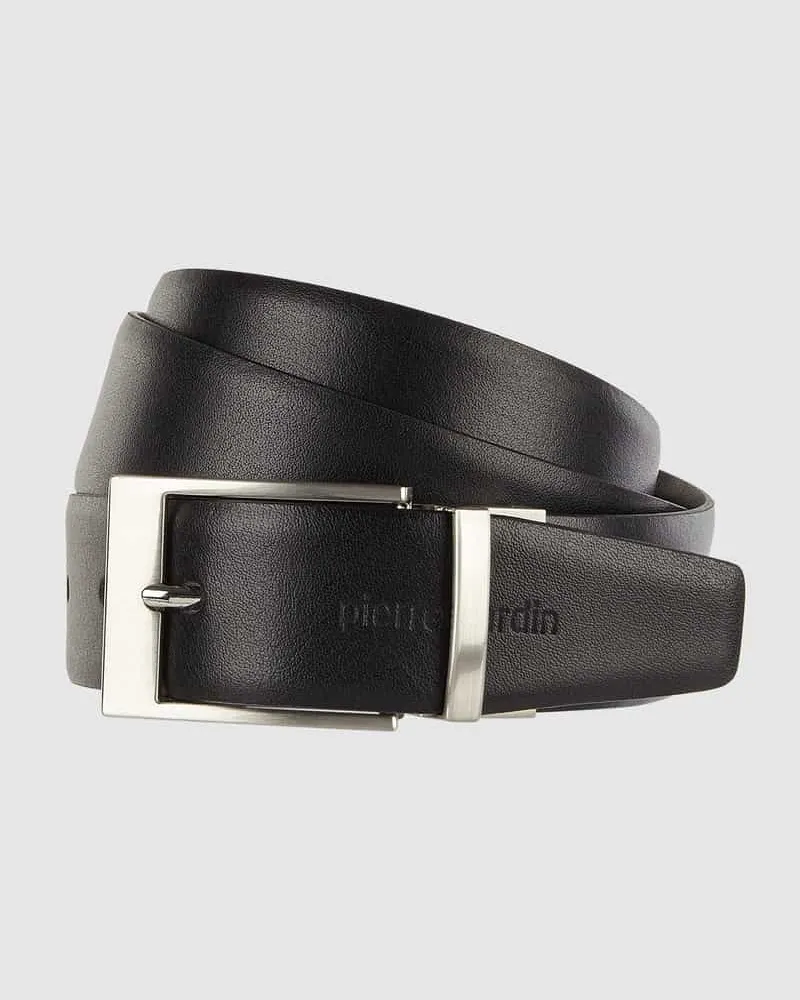 Pierre Cardin Wendegürtel aus Leder mit Dornschließe Black