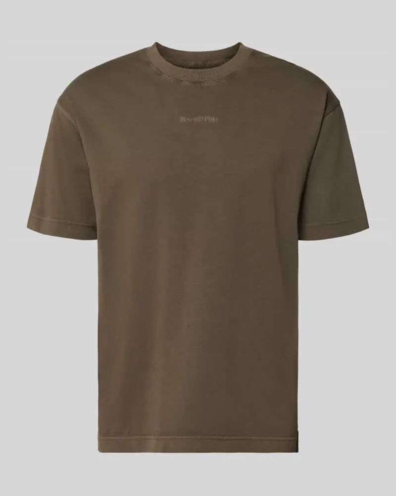 Marc O'Polo Relaxed Fit T-Shirt aus reiner Baumwolle Dunkelbraun