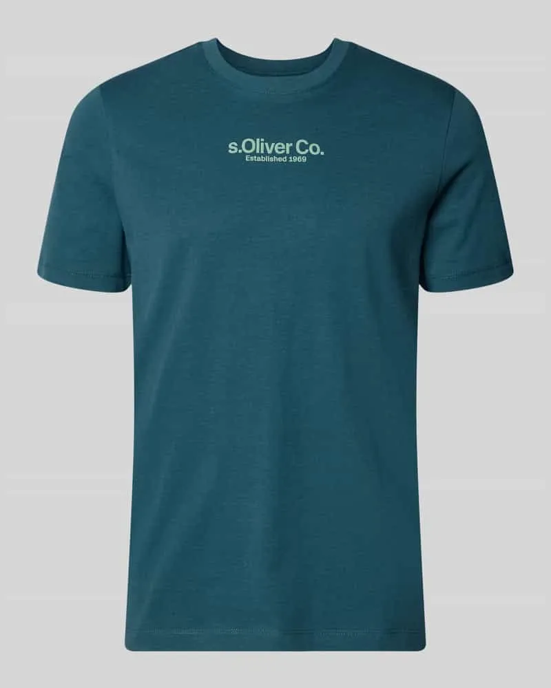 S.Oliver Regular Fit T-Shirt aus reiner Baumwolle Petrol