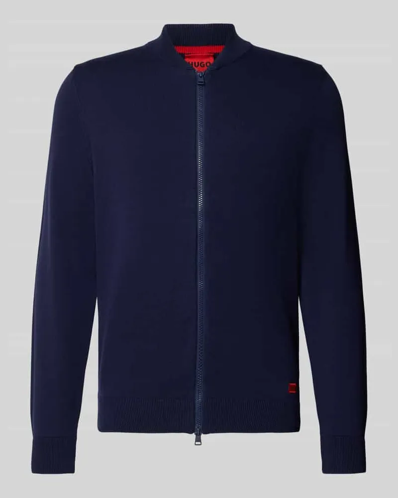 HUGO BOSS Regular Fit Strickjacke aus reiner Baumwolle Modell 'SAN JAQUE-C Marine