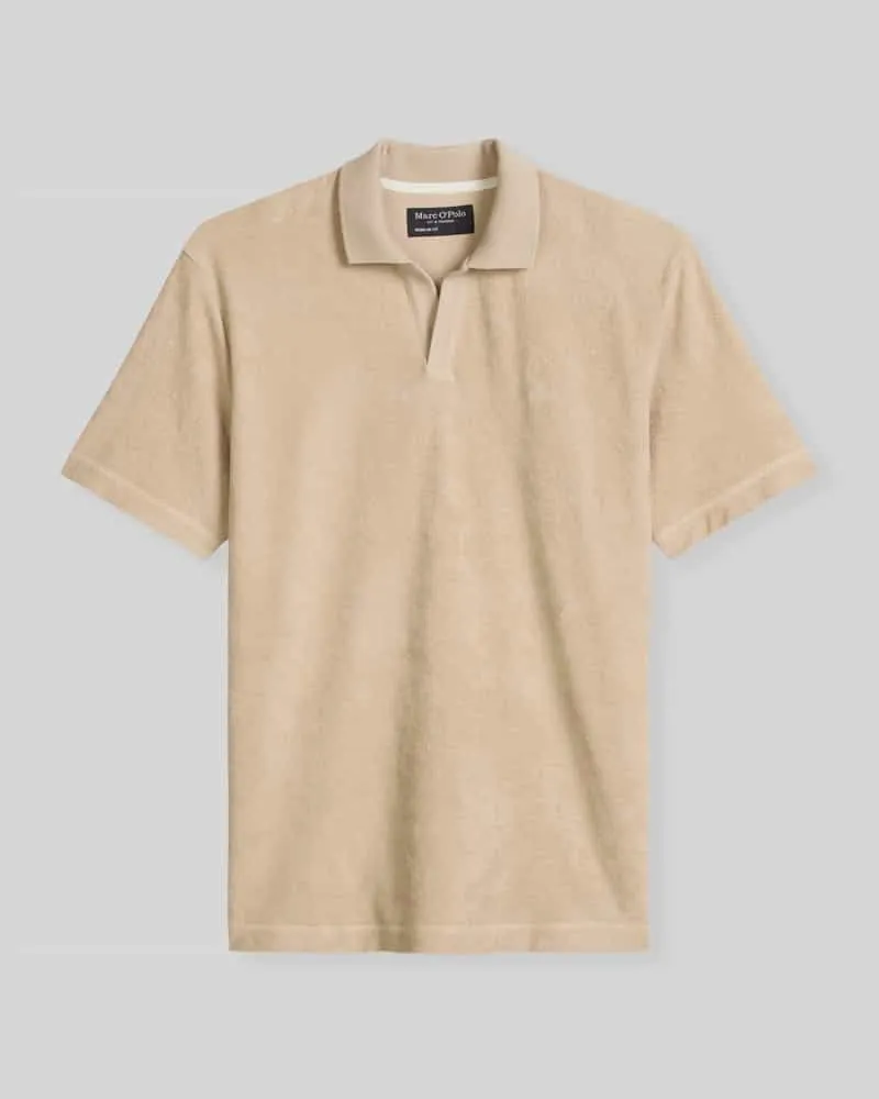 Marc O'Polo Regular Fit Poloshirt aus reinem Baumwoll-Frottee Beige