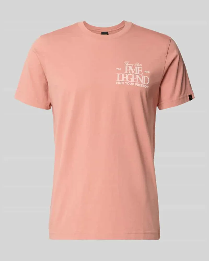 PME Legend T-Shirt mit Label-Print und Rundhalsausschnitt Hellrot