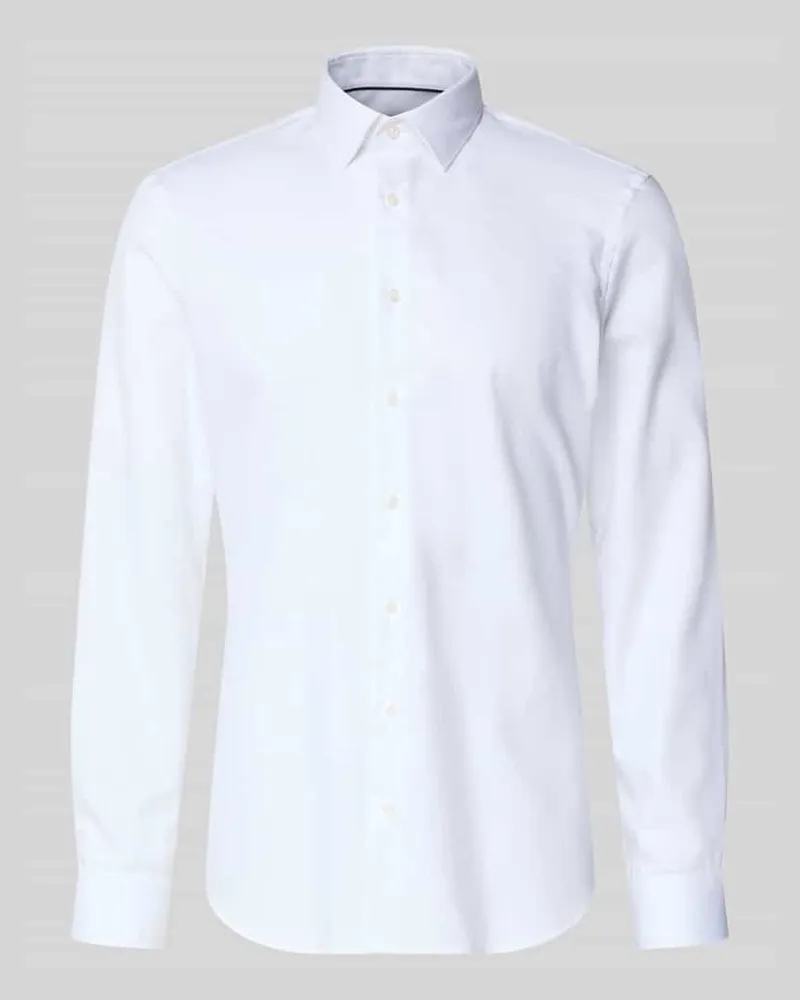 JAKE*S Super Slim Fit Business-Hemd mit Kentkragen Weiss