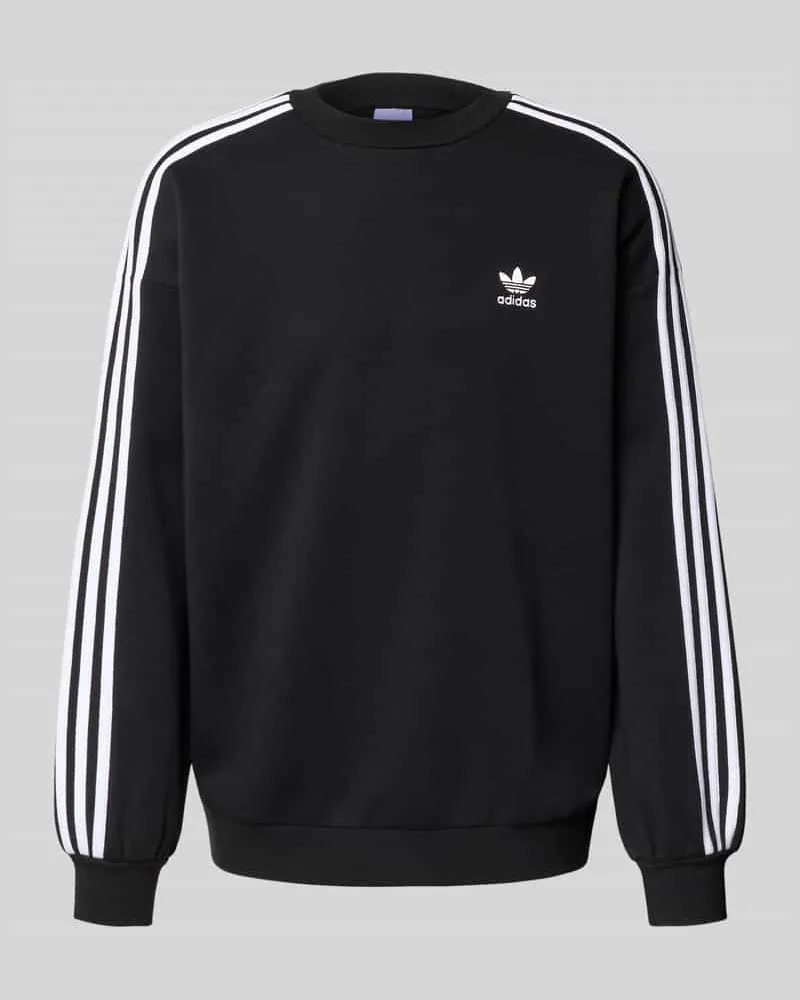 adidas Sweatshirt mit Label-Stitching und Rundhalsausschnitt 