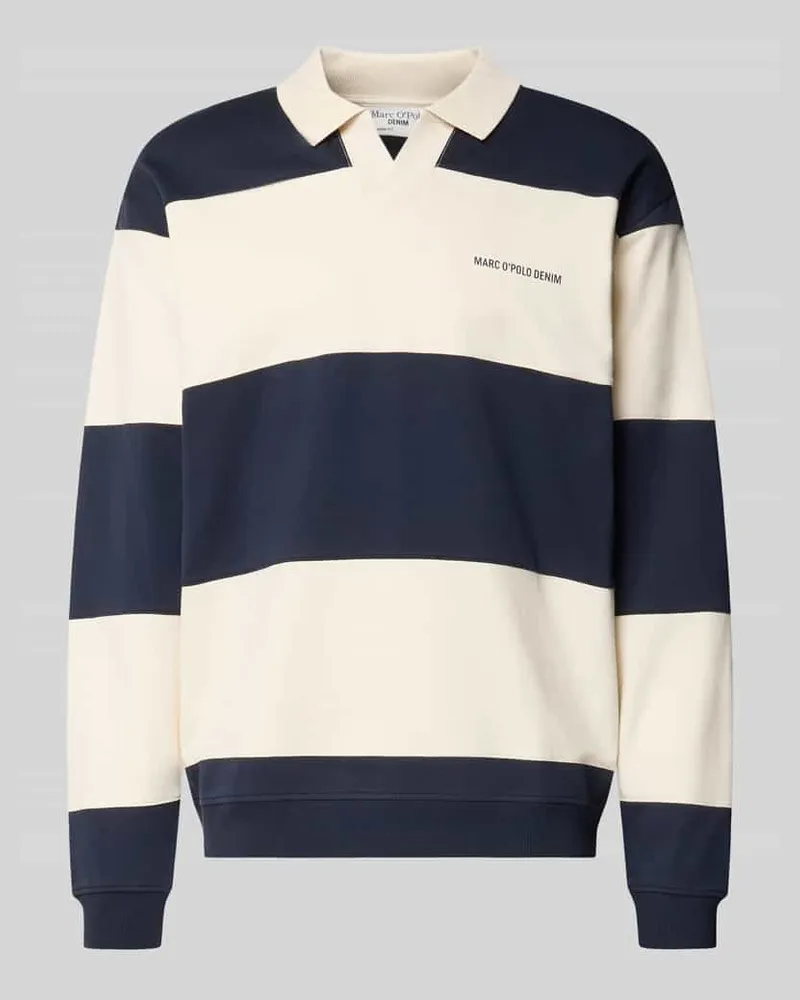 Marc O'Polo Relaxed Fit Troyer aus reiner Baumwolle Marine