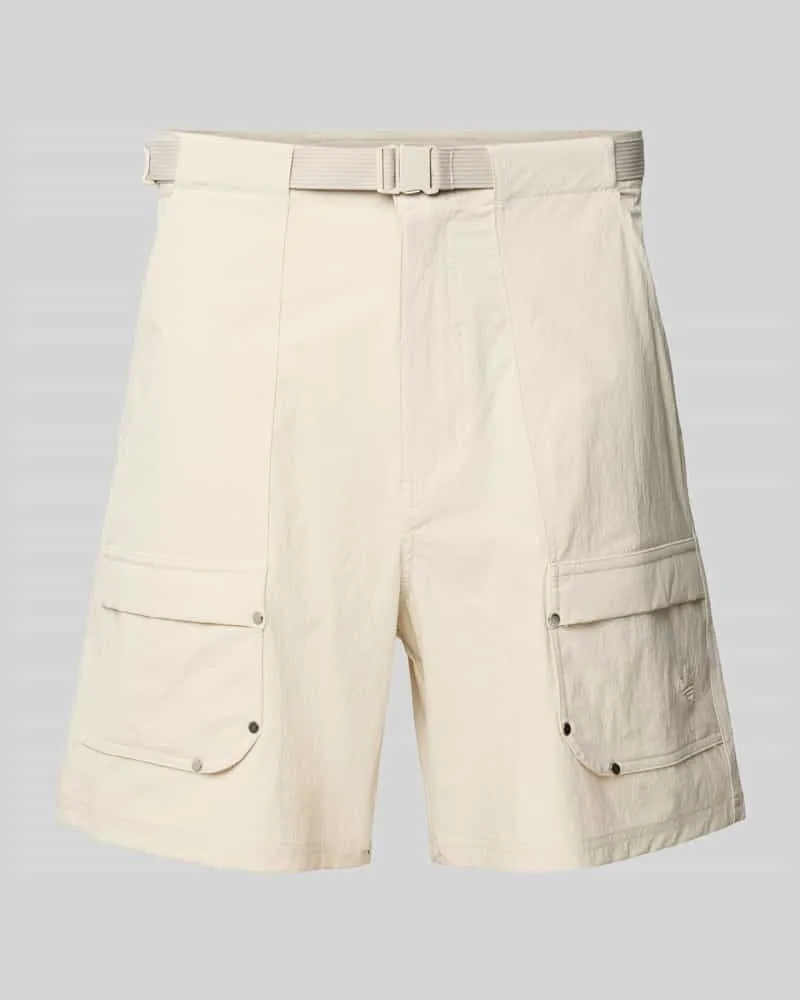 adidas Regular Fit Shorts mit Logo-Stitching Beige