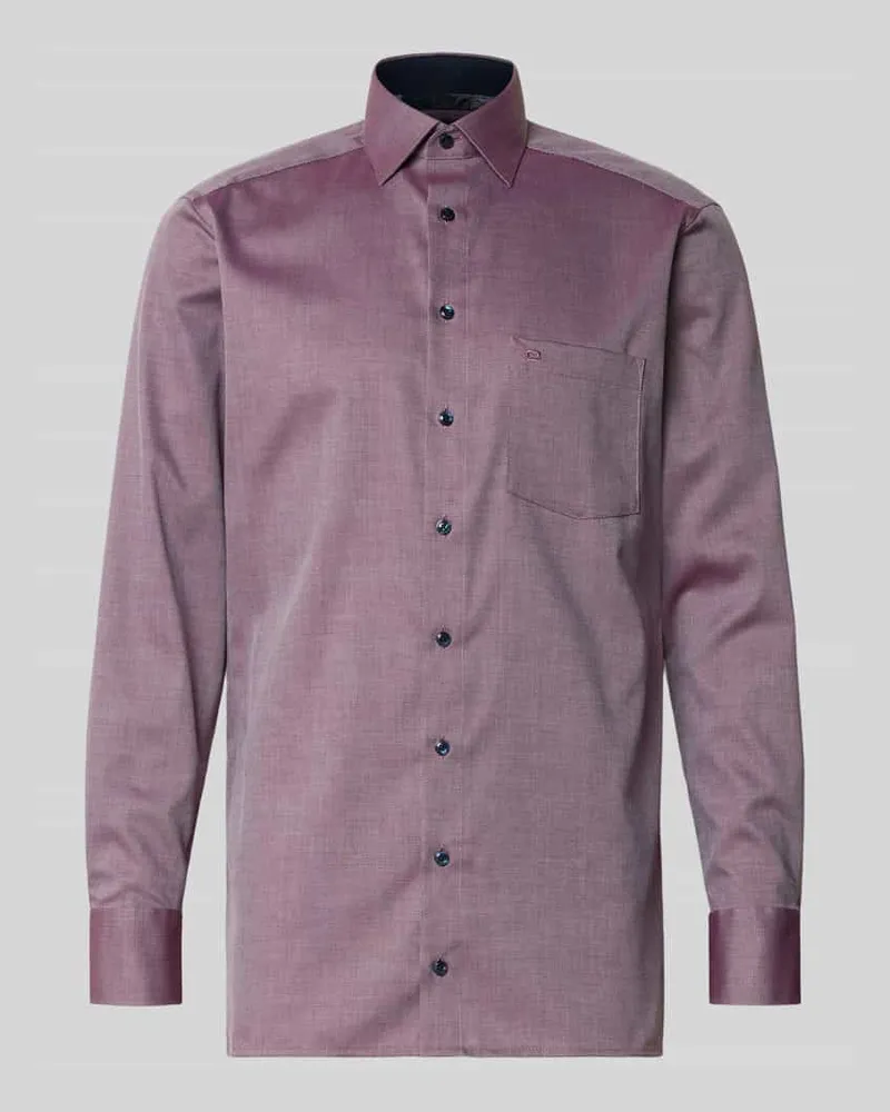 Olymp Modern Fit Businesshemd mit Kentkragen Bordeaux