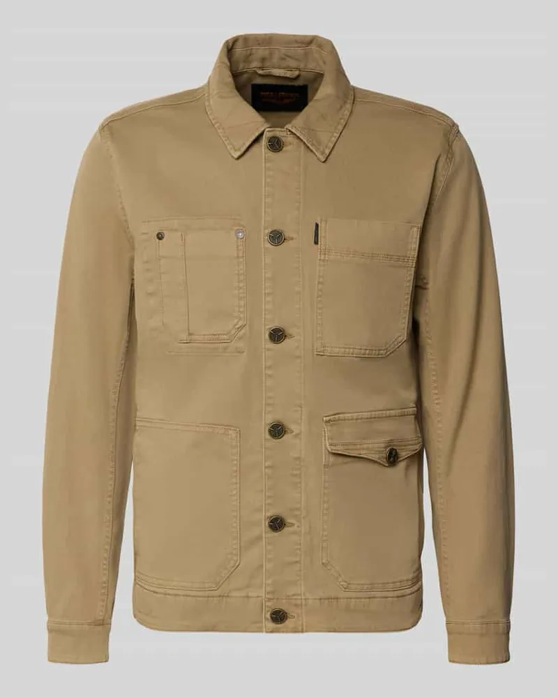 PME Legend Jeansjacke mit Eingriff- und Pattentaschen Modell 'FANCY Beige