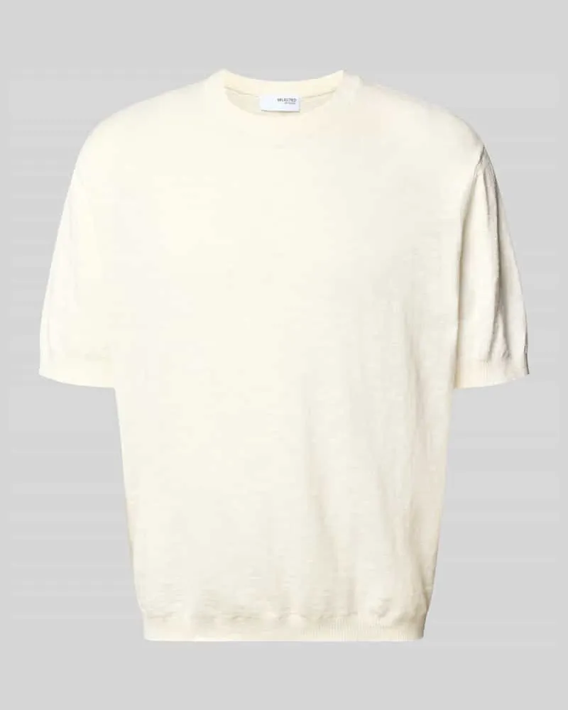 Selected Homme Regular Fit Strickshirt aus Baumwoll-Leinen-Mix Modell 'BERG SUN 