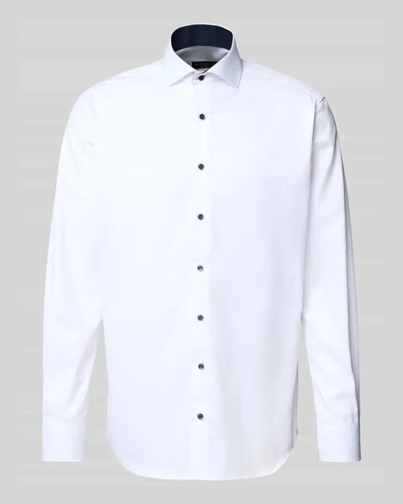 Eterna Modern Fit Businesshemd mit Haifischkragen Weiss