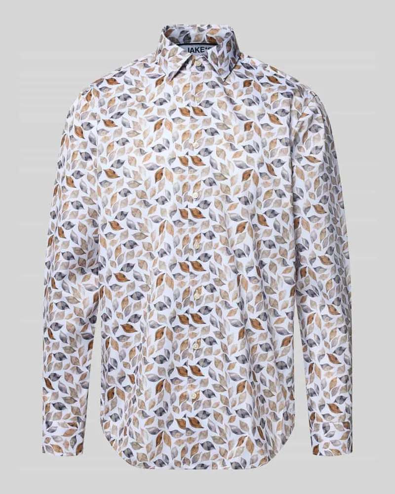 JAKE*S Regular Fit Business-Hemd mit Kentkragen Weiss
