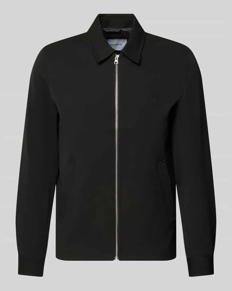 LES DEUX Jacke mit Logo-Stitching Modell 'Como Black