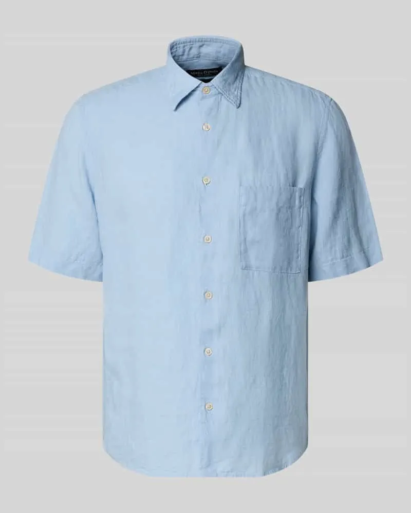Marc O'Polo Regular Fit Freizeithemd aus reinem Leinen Hellblau