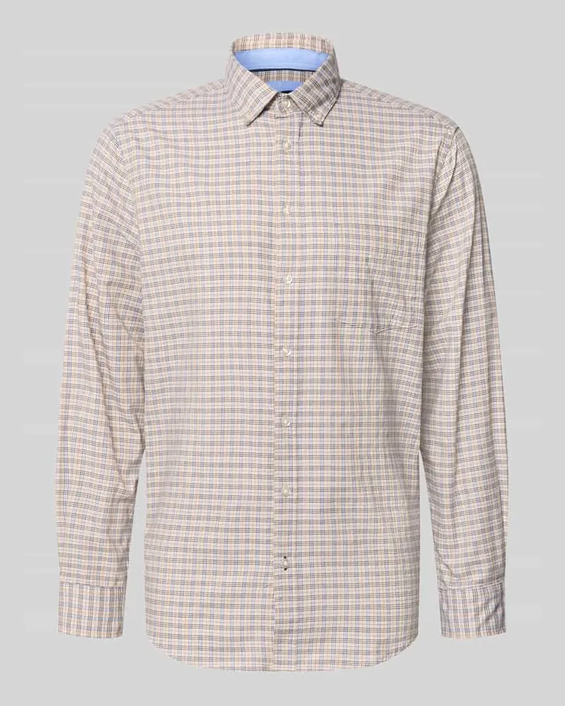 Christian Berg Regular Fit Freizeithemd mit Button-Down-Kragen Sand