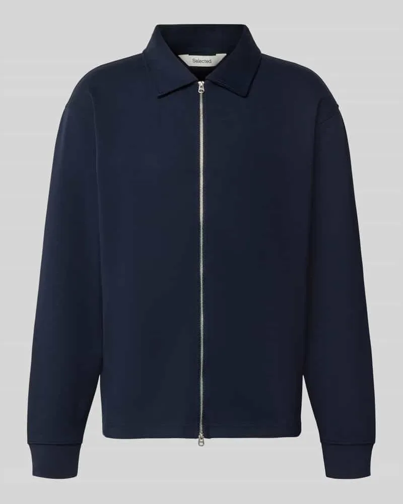 Selected Regular Sweatjacke aus Baumwoll-Mix Modell 'TOM Marine