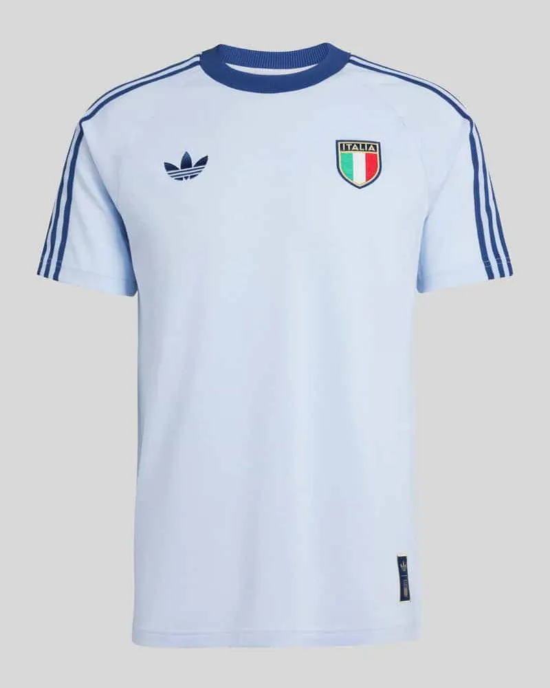 adidas Slim Fit T-Shirt Italien aus Baumwoll-Mix Hellblau
