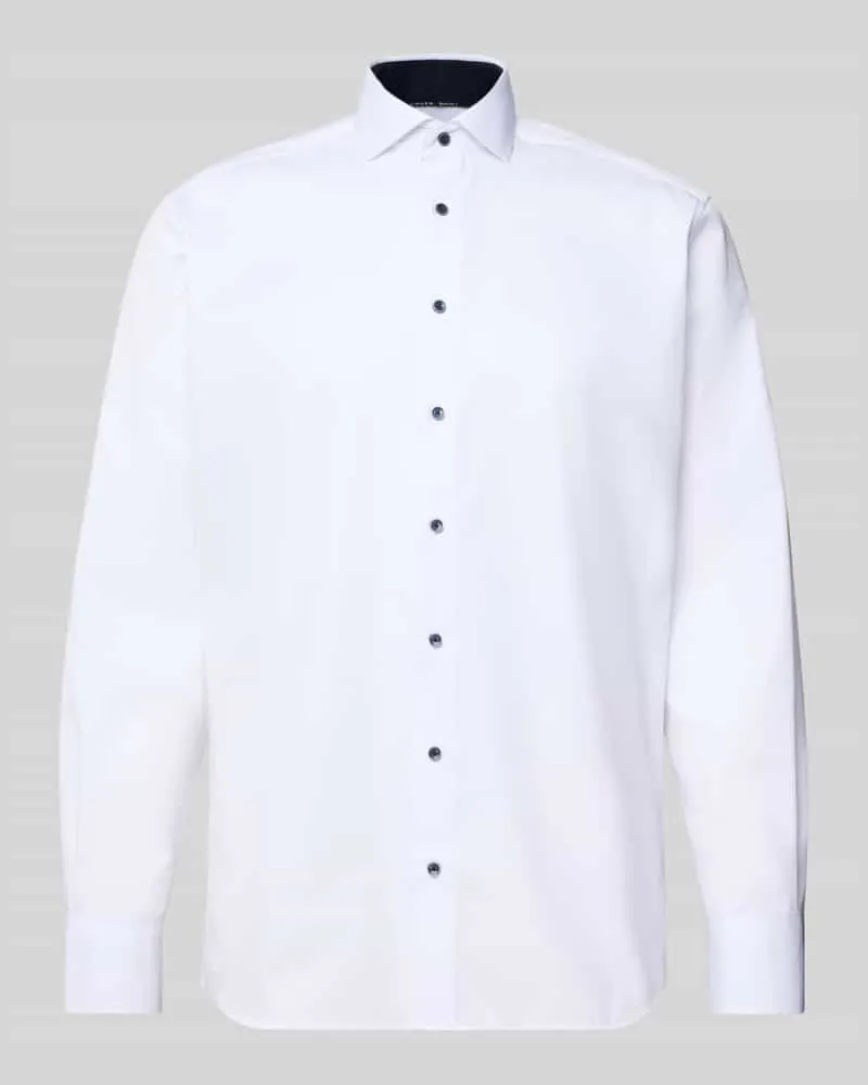 Eterna Regular Fit Businesshemd aus Baumwolle mit Kentkragen Weiss